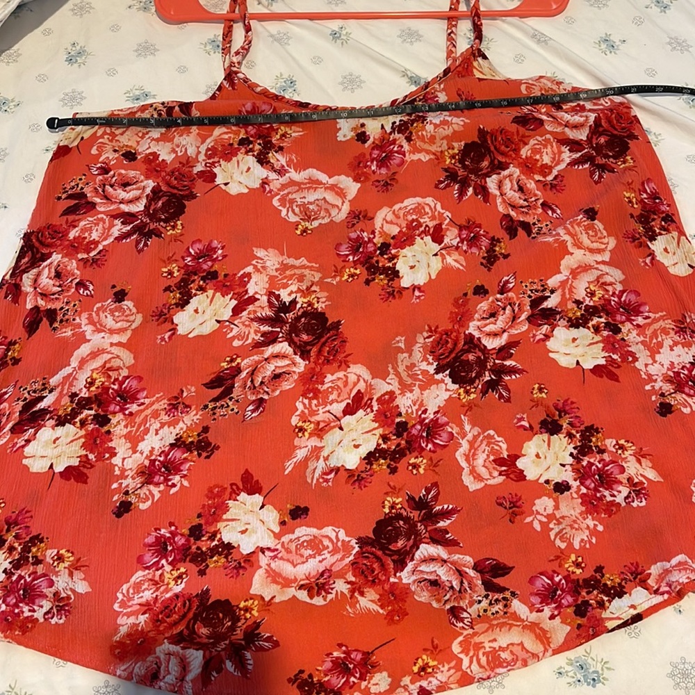 Torrid orange floral braided tank top size 2 - Picture 6 of 7